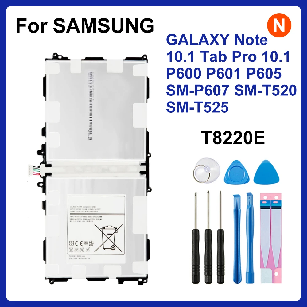 

SAMSUNG Orginal Tablet T8220E T8220C/U Battery 8220mAh For Samsung GALAXY Note 10.1 Tab Pro P600 P601 P605 P607 T520 T525 +Tools