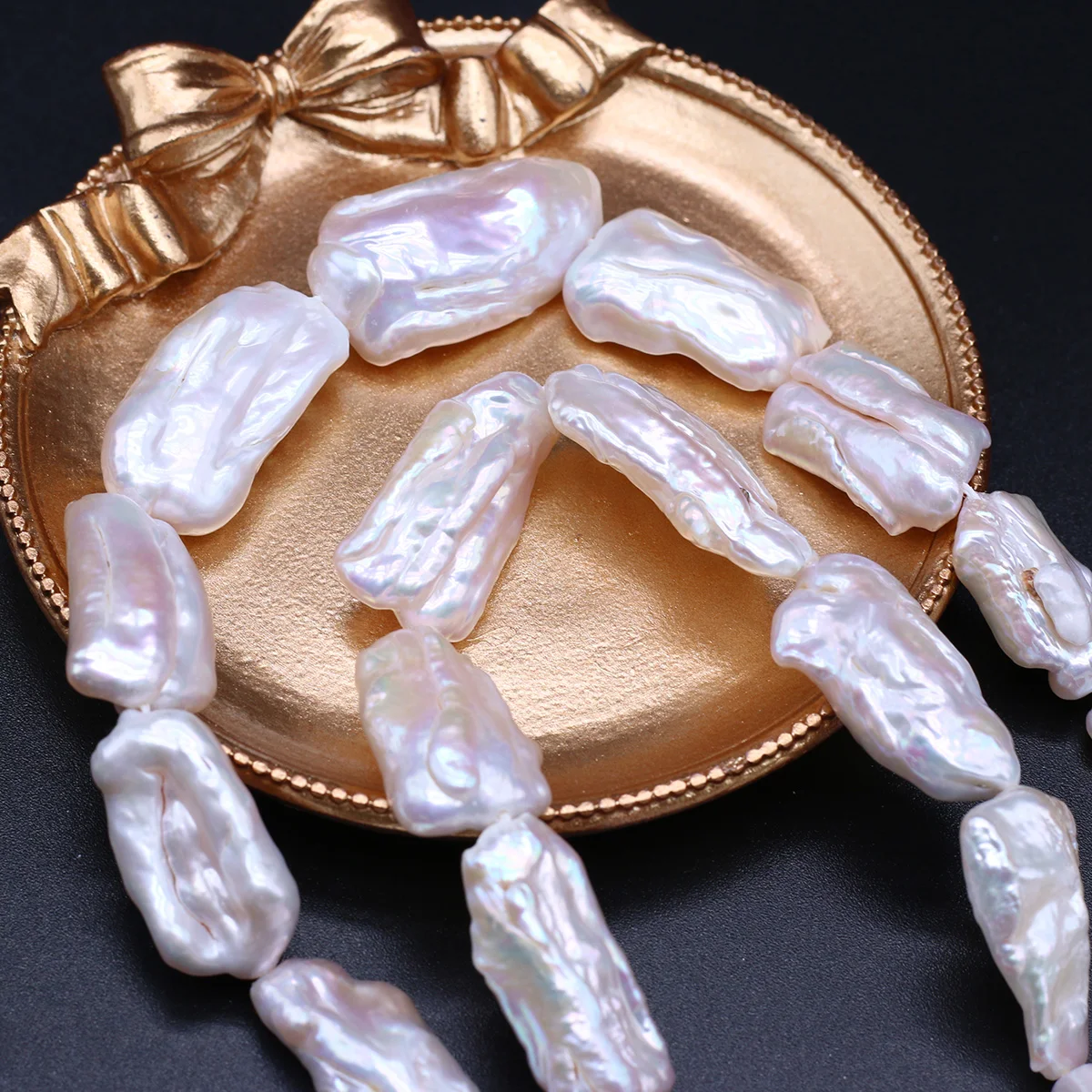 

Natural White Baroque Pearl Beads Irregular Glossy Delicate Loose Hole Bead for Jewelry Making Women Necklace Bracelet Gifts