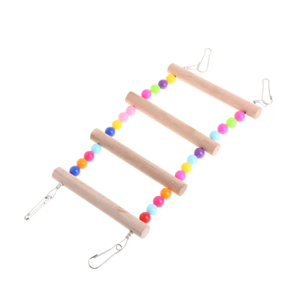 

Birds Pets Parrots Ladders Climbing Toy Hanging Colorful Balls With Natural Wood Parrot Toys For Conures Parakeets Cockatiels