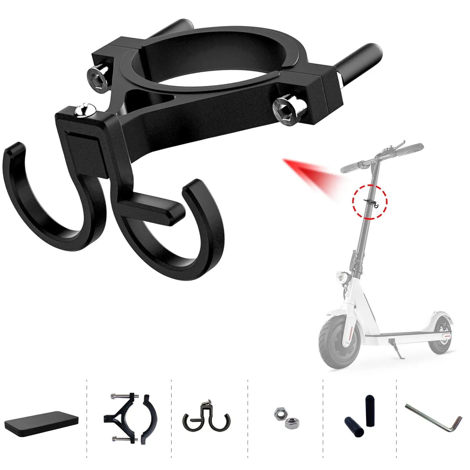 Scooter Hook Electric Scooter Front Hanger Hook Metal Bike Hanging Accessories  Utility Double Hooks for Bicycle Ebike MTB