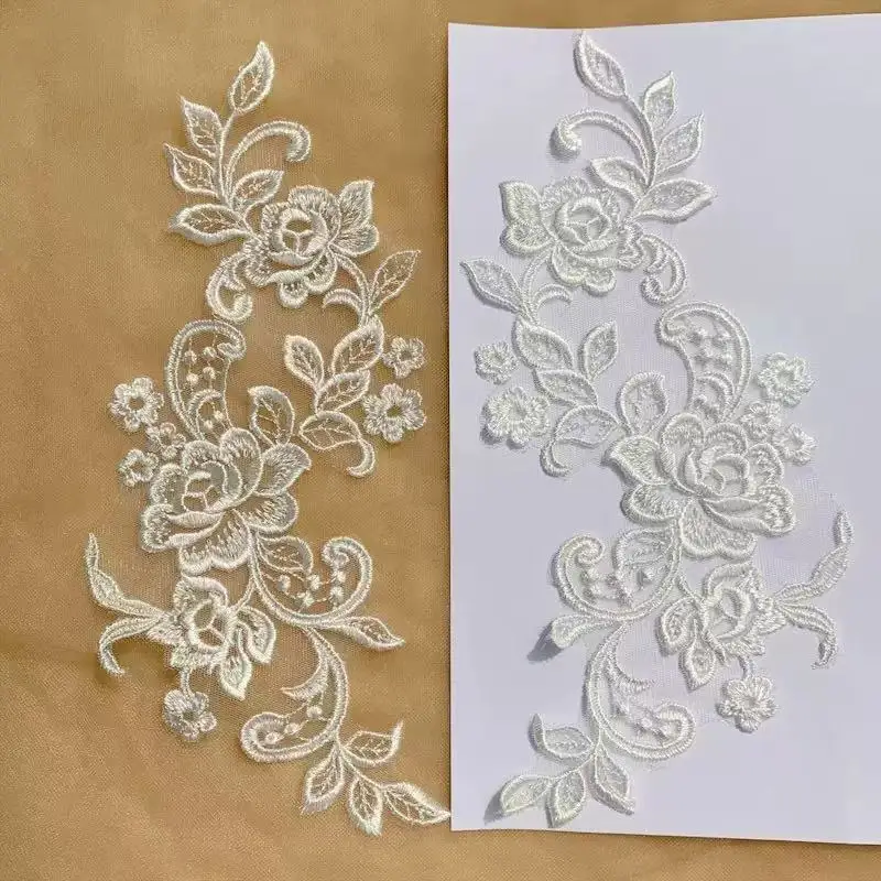 Никольс вышитые блестками кружевные аппликации свадебные нашивки аксессуары