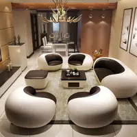 Simple modern leather sofa creative personality living room combination leisure fashion European cowhide black and white arc fur