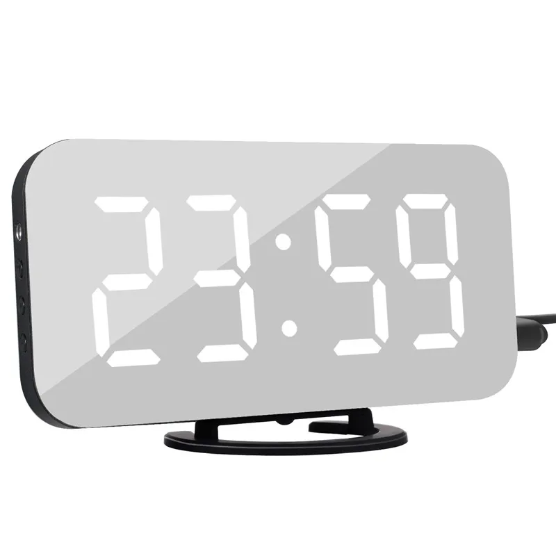 

Digital Alarm Clock Automatic Dimming Table Clock Touch Snooze 2 USB Output Charge Wall Mirror Electronic LED Clocks
