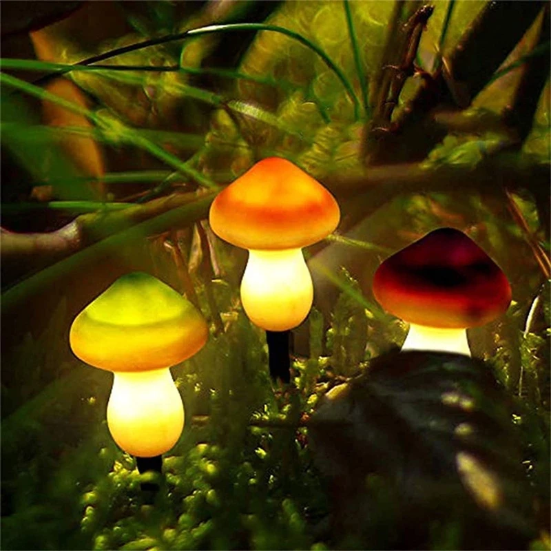 5 PCS Solar String Lawn lamp Outdoor Lighting IP65 Waterproof Mushroom Lights Fairy Light Garden Patio Pathway Landscape Garland