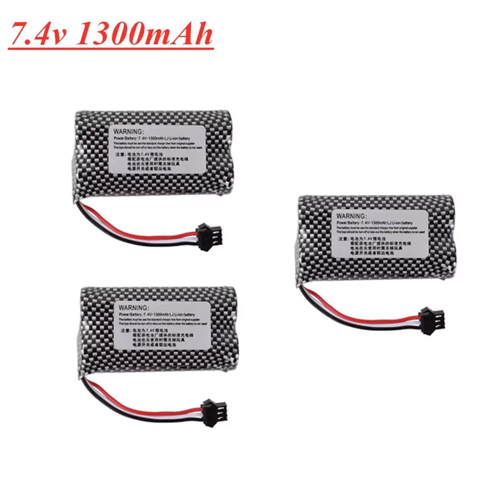 

NEW2023 7.4v 1300mAh Li-ion battery for Watch Gesture Sensing Twisted RC stunt car 18650 7.4v battery For RC Cars SM-3P Plug 1-1