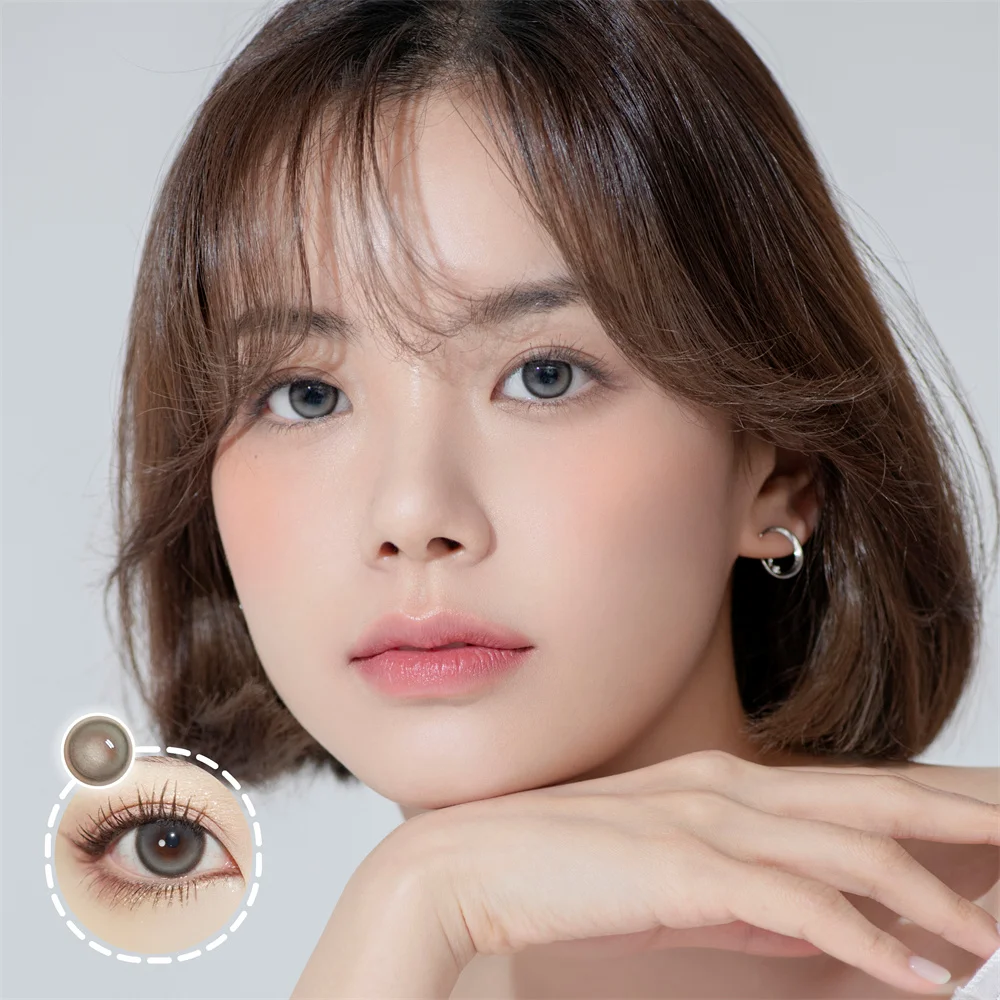 

Blue coconut milk jelly Gray Eye Lens Small Beauty Pupil Myopia Lenses Color Contact Lenses for Eyes Lenses With Diopters