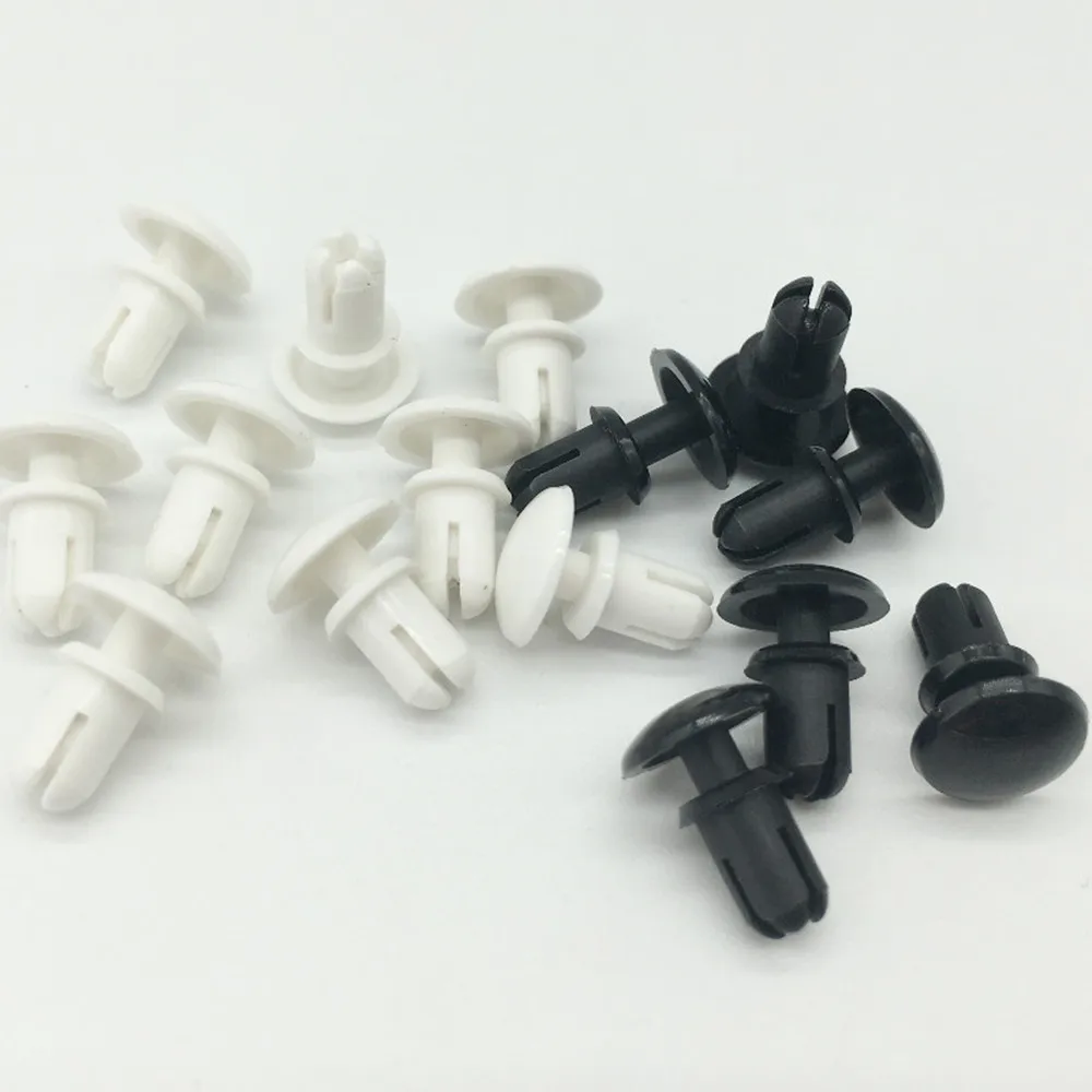 

500 Pcs Black Nylon 4.0 5.0mm Bottom Dia Push Clips Rivets Fasteners R4050 R4060 R4070 R4080 R4090 R4100 R4120 R5055 R5075 R5085