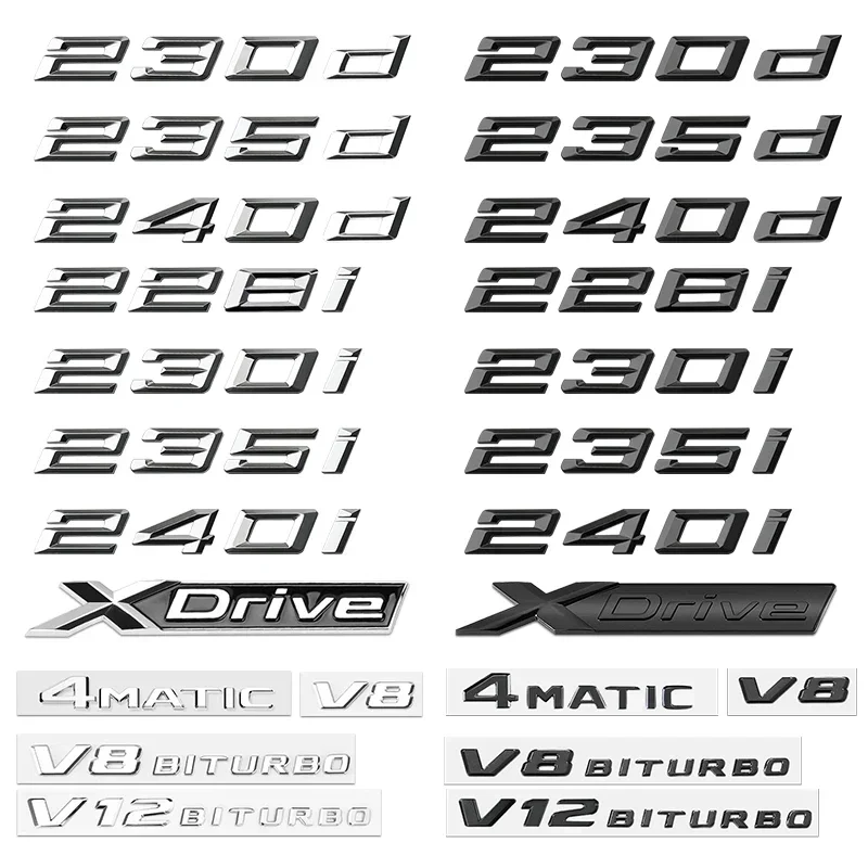 3D черные хромированные автомобильные буквы для BMW M 216i Series 225d 235i эмблема багажника