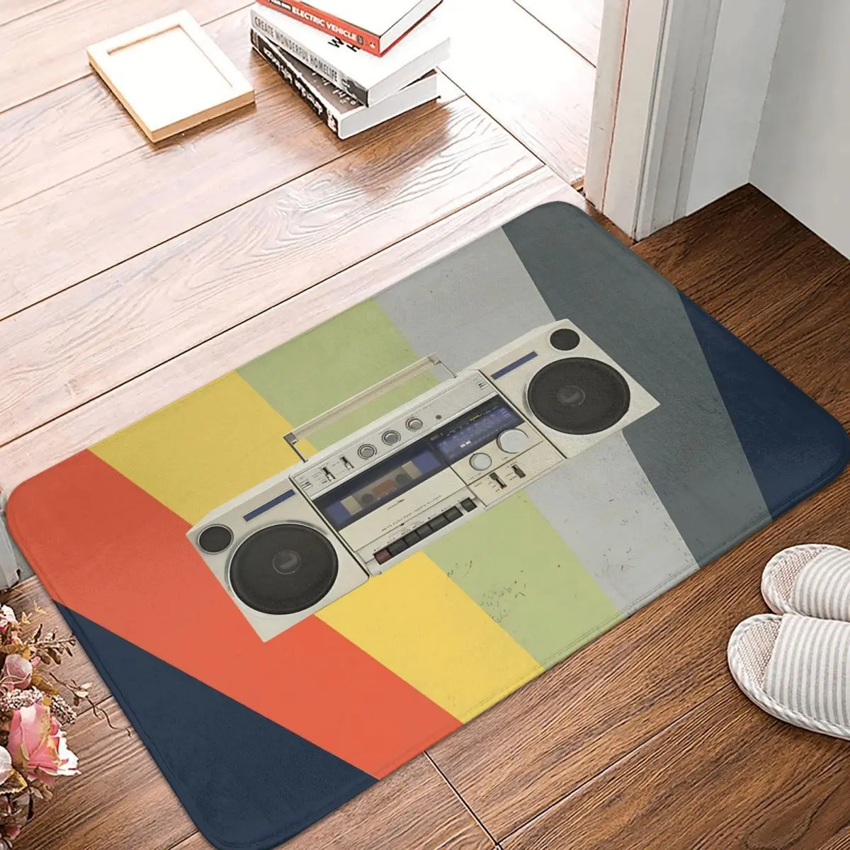 Retro Radio Boombox Boom Box Music Non-slip Rug Doormat Kitchen Mat Hallway Carpet Welcome Decor