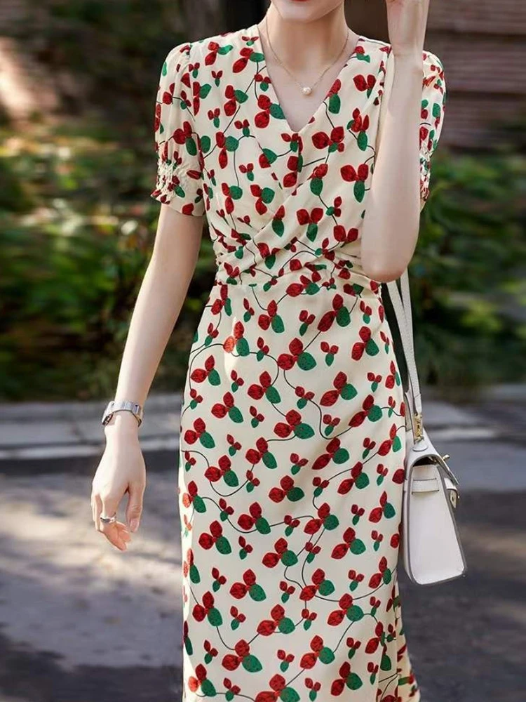 

2023 spring and summer women's clothing fashion new Printed Dress 0511