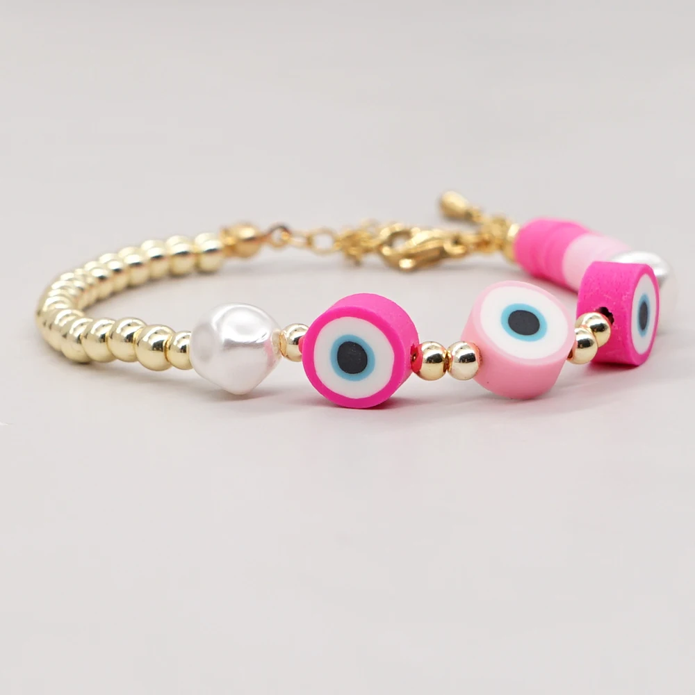 Go2BoHo браслет сглаза модные ювелирные изделия золотые бусины искусственный