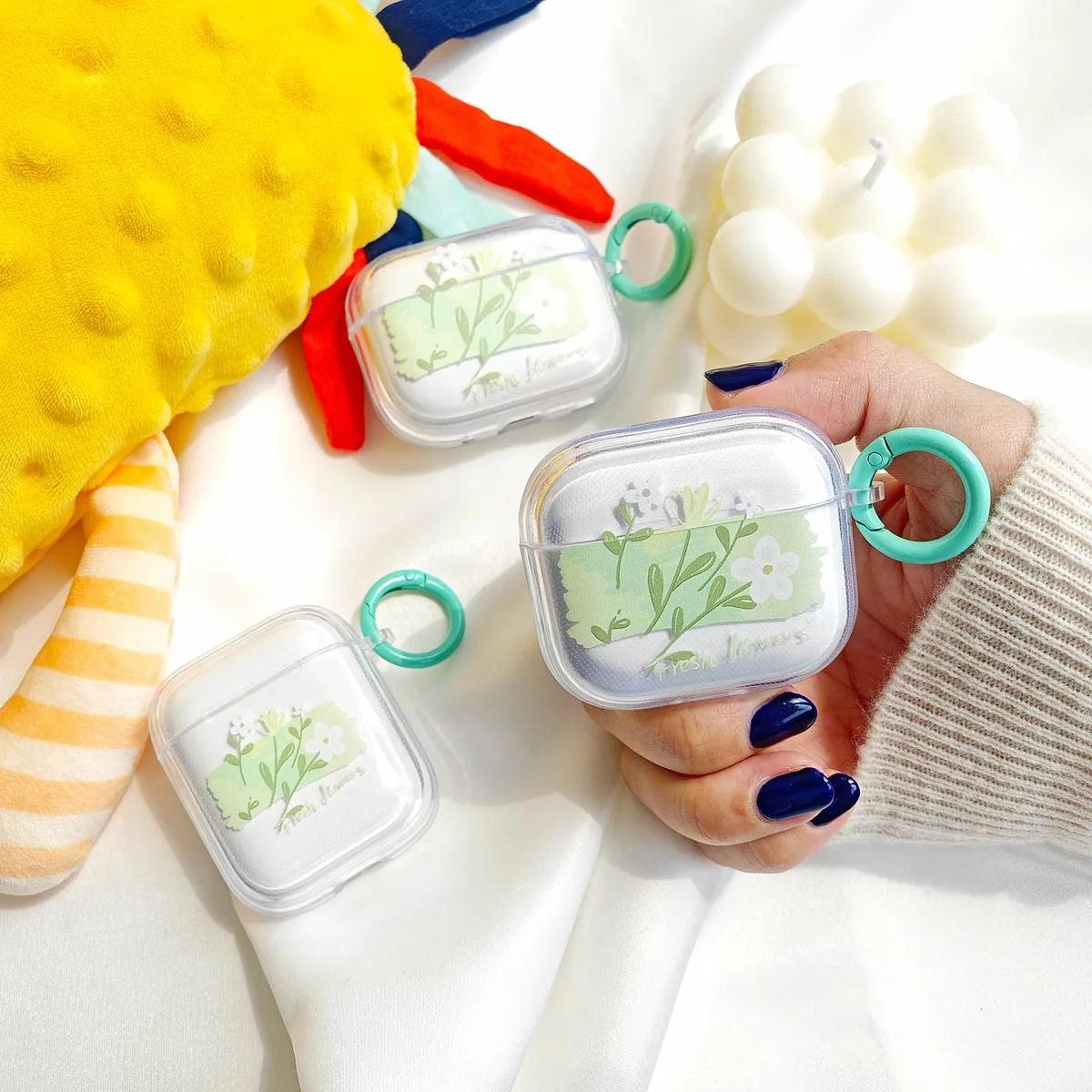 

Беспроводная Bluetooth-зарядная коробка с кольцом и прозрачной крышкой, для Apple AirPods 1 2 3 Pro Air Pods Pro2