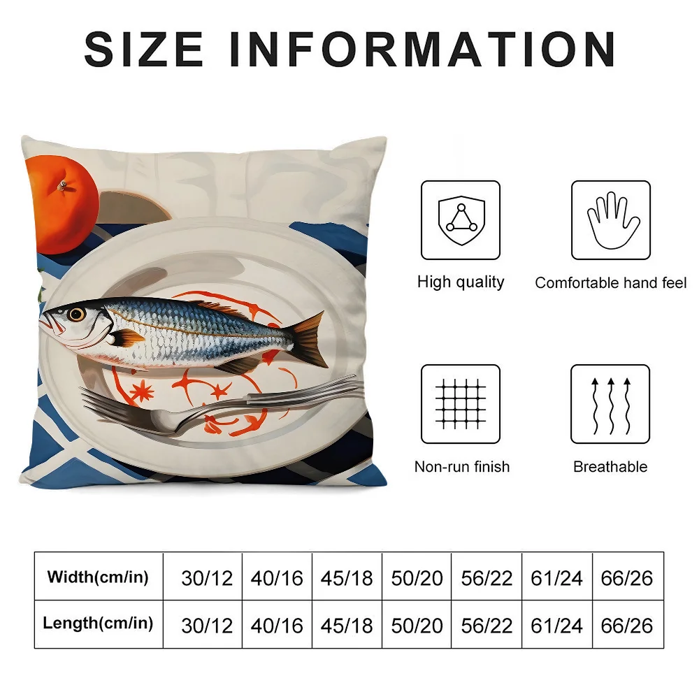 Красочная сардина лобстер рыба животное наволочка с 3D принтом полиэфирное