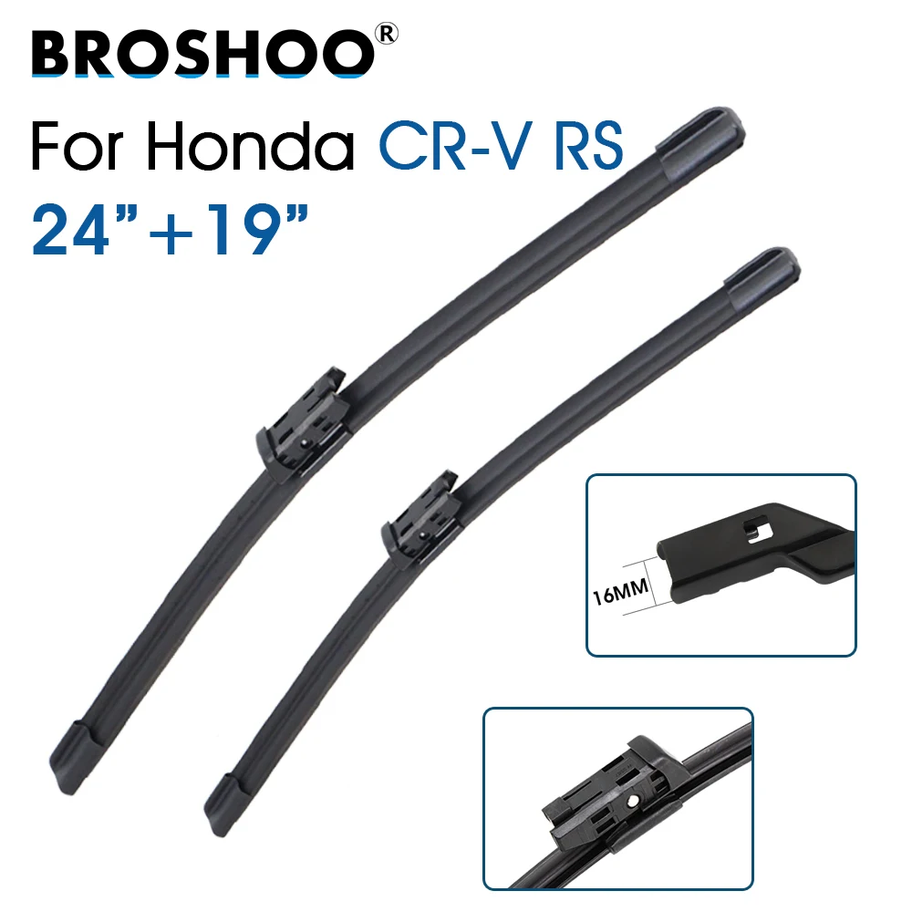 Щетка стеклоочистителя для переднего стекла, стеклоочистители, стеклоочистители 24 дюйма + 19 дюймов для Honda CR-V RS 2023-2026, подходит для кнопок, автомобильные аксессуары