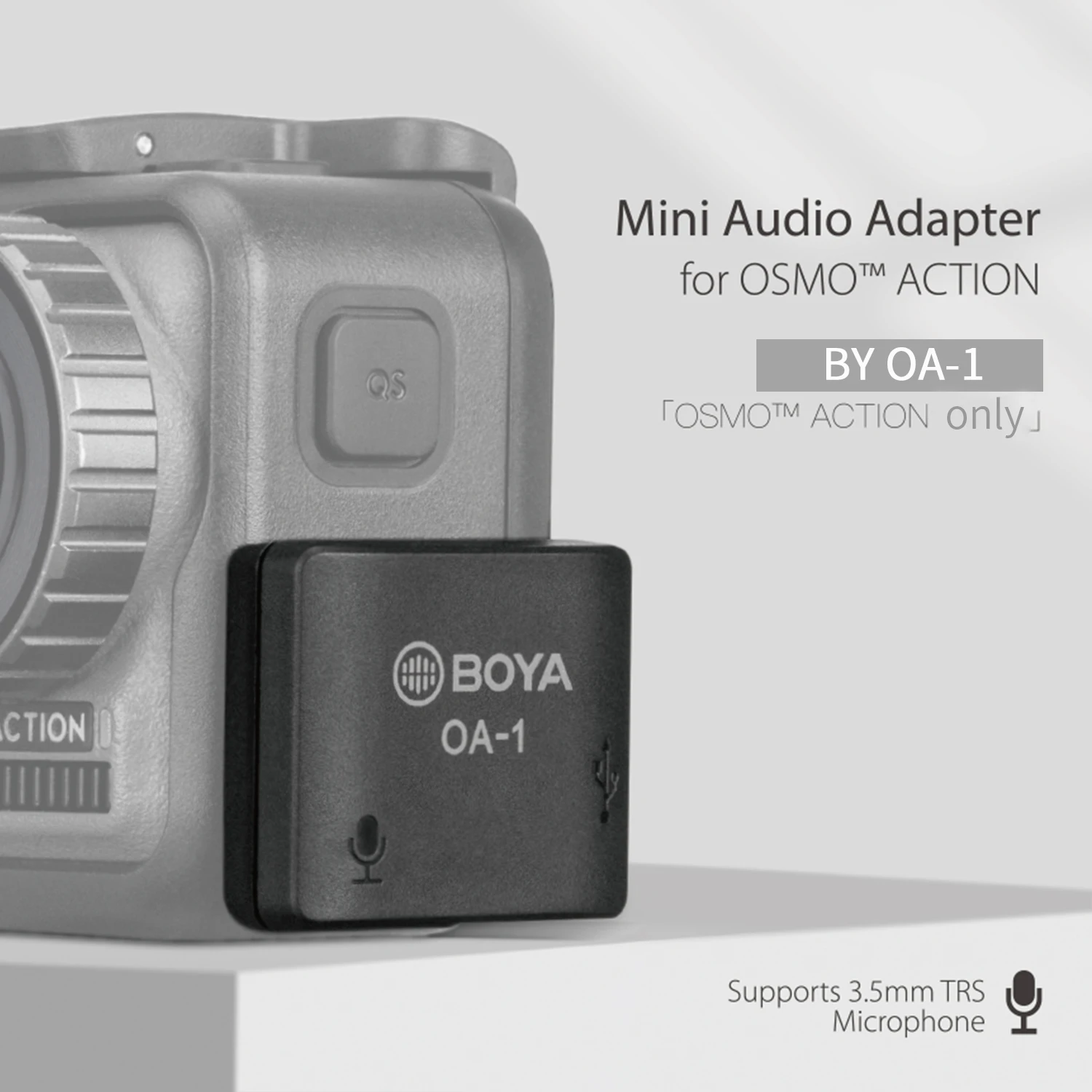 BOYA OA-1 Mini Audio Adapter 3.5mm TRS to Type-C for DJI OSMO™ Action Charging and Data Transmission for 3.5mm TRS Microphone