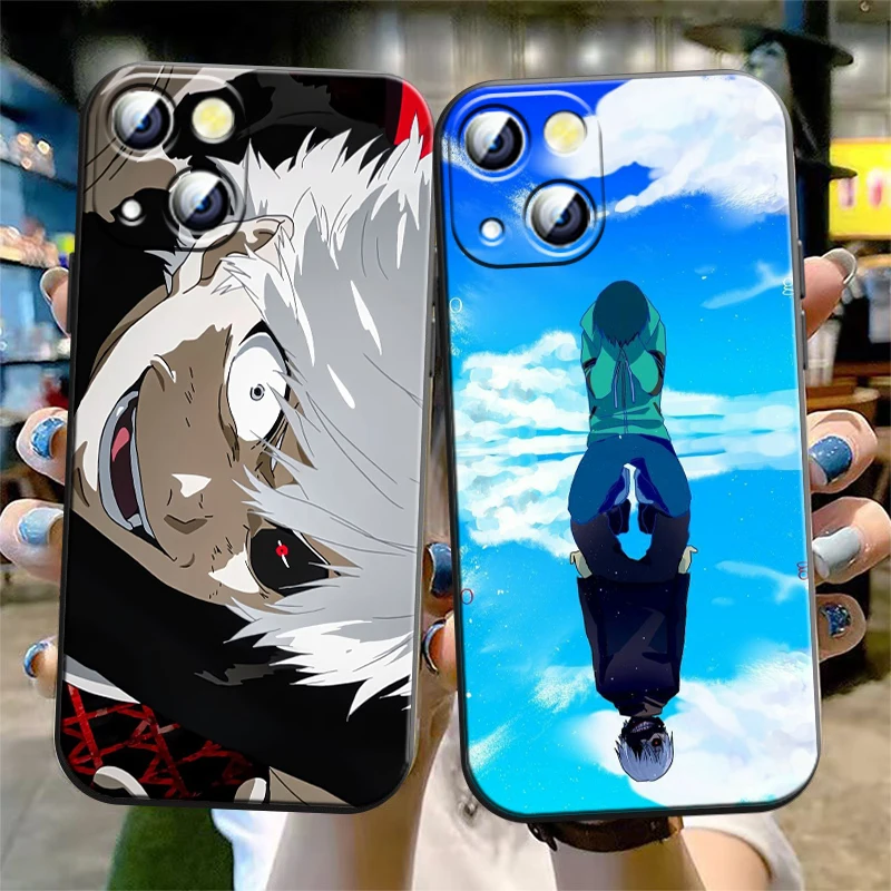 Милый чехол для Apple iPhone с аниме Токио Гуль 16 15 14 13 12 11 Mini XS XR X Pro Max Plus черный мягкий