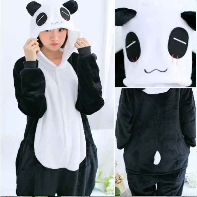 Women Unicorn Totoro Panda Onesies Unisex Winter Men Bear Onesies Lady Nightwear Anime Cosplay Costume Flannel Sleepwear Pajamas
