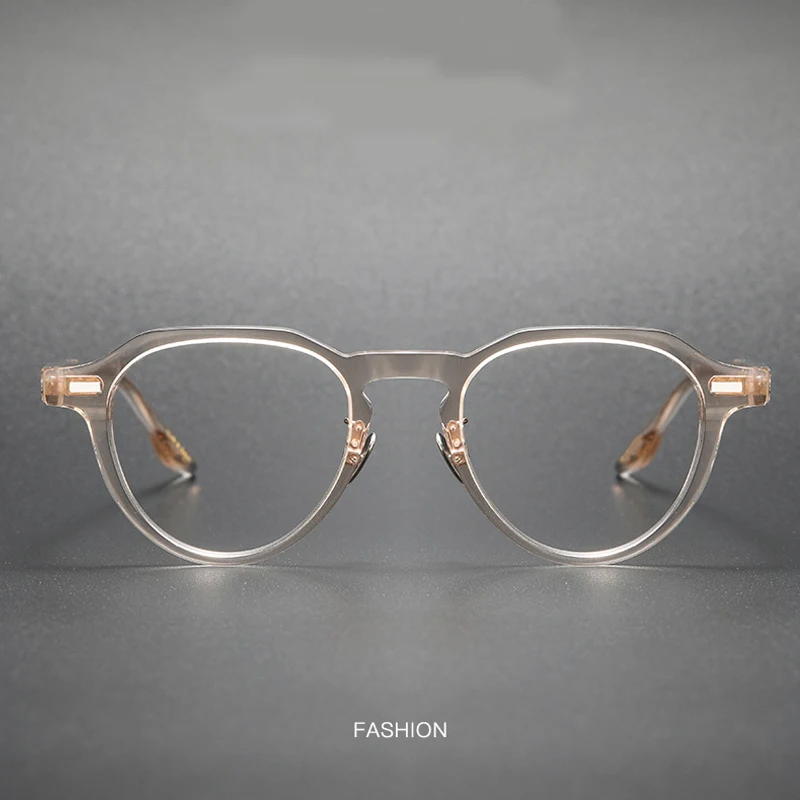 

New Fashion Handmade High Quality Irregular Eyeglasses Women's Acetate Transparent Frames Men's Retro Optical Glasses Frame