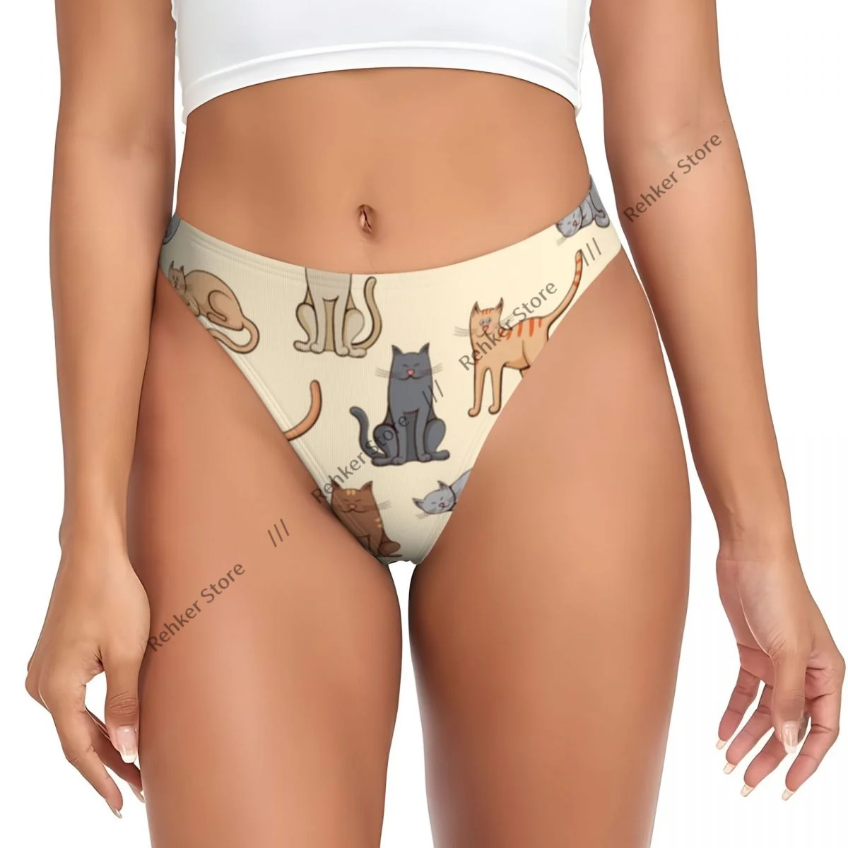 Женские трусики нижнее белье с различными рисунками кошек сексуальные стринги