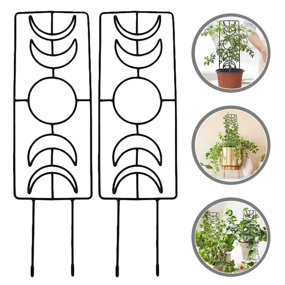 

Trellis Support Climbing Garden Metal Stake Indoor Geometric Modern Planter Vine Rose Holder Frame Moon Cages Wire Potted Iron