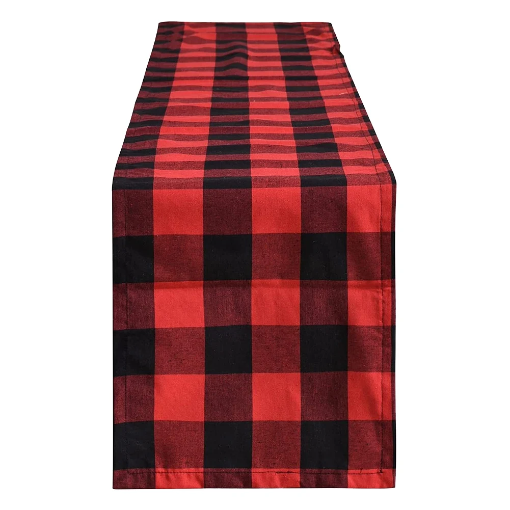 

Клетчатая настольная дорожка Buffalo Check, 13 х7, 0 дюймов, черно-красная, настольная дорожка для вечерние ринки, рождественских мероприятий, домаш...