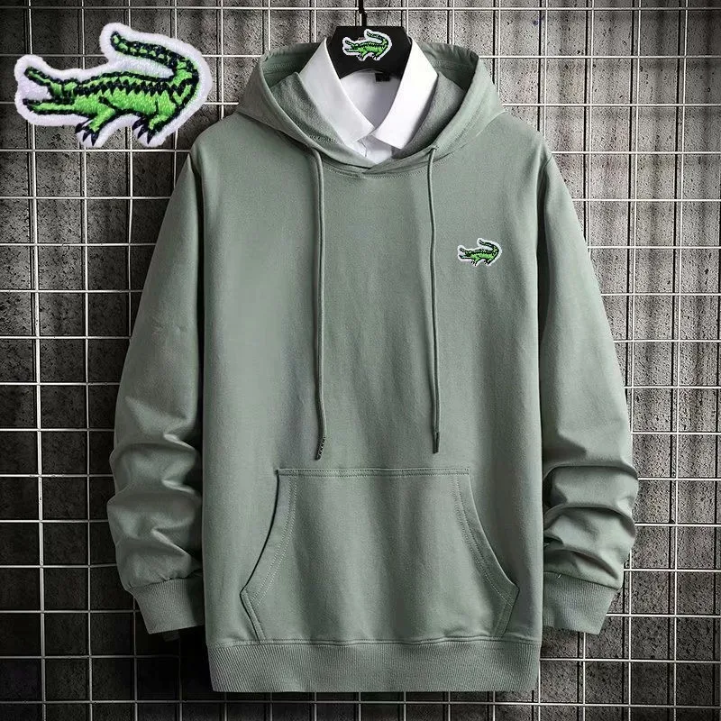 2023Embroidery Brand Spring Autumn Men's 100%Cotton Tracksuit Sets Oversized Hooded Sweatshirt+Pants Suit Casual Sportswear Male