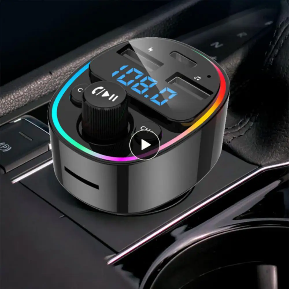 

87.5-108mhz Car Handsfree Audio Receiver Noise Cancellation Function 5.0 Fm Car Transmitter Multifunctional Easy To Use 10x7x4cm