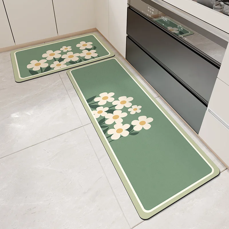 

Kitchen Flower Print Floor Mat Living Room Decor Carpet Home Hallway Entrance Doormat Balcony Door Anti Slip Rug