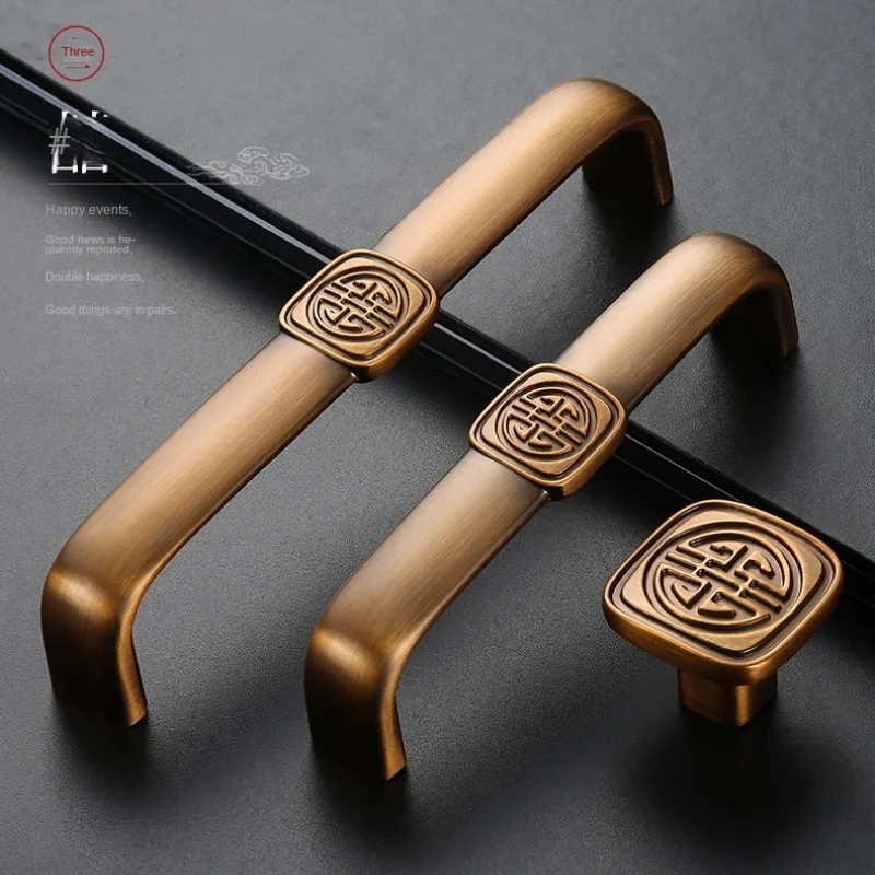 Drawer Kitchen Cabinet Handle Retro Dresser Zinc Alloy Door European Hardware