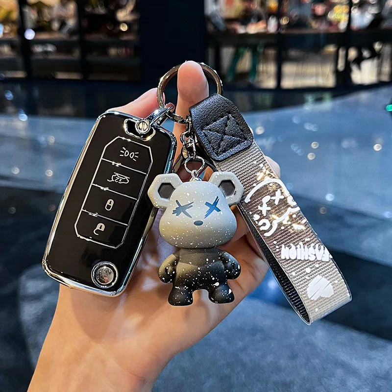 

TPU Car Remote Key Case Cover For Jeep Cherokee Renegade Grand for Dodge Charger 1500 Challenger Chrysler 300C Ram Jour Keychain