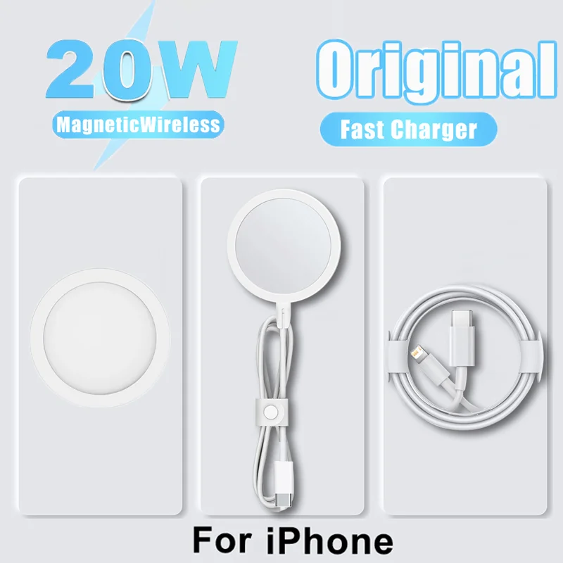 

Магнитное Беспроводное зарядное устройство 20 Вт для iPhone 14, 13, 12, 11 Pro Max, USB C, оригинальный магнитный кабель для быстрой зарядки, аксессуар, зарядное устройство