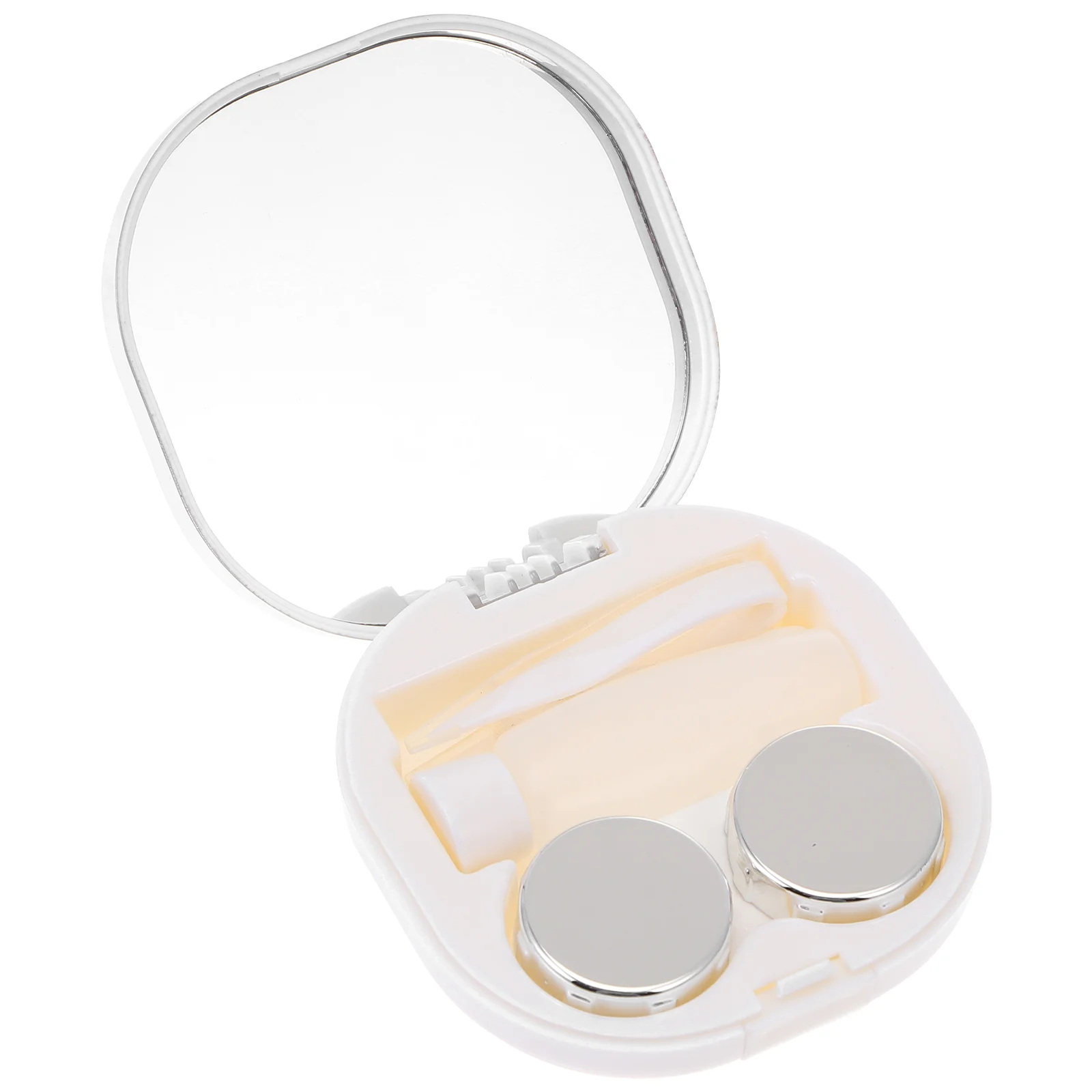 

1 Set Rhinestone Lens Box, Lens Cases, Exquisite Storage Case Holder with Mirror, Tweezers Remover Tool, Black contact lenses