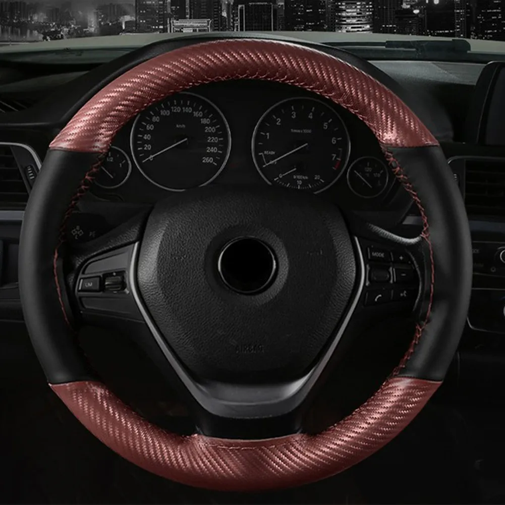 

1 Pcs Car Steering Wheel Cover Microfiber Leather Protector Cover Universal Car Interior Accessories ​DIY With Needle Thread