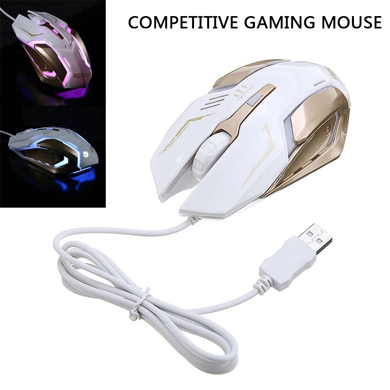 

K1 USB Wired Gaming Mouse Breathing LED Light 4 Keys 1600 DPI For Laptop PC Ergonomic Design For Comfortable to Grip Brand New