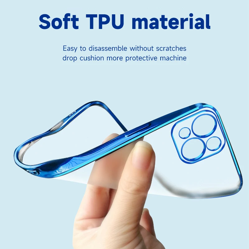 Оригинальный силиконовый прозрачный чехол с покрытием для iPhone 13 12 11 Pro Max Mini X Xs XR 8 7