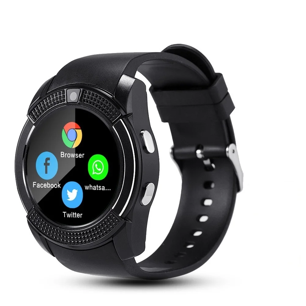 

V8 Bluetooth Call Camera Smart Watch Fitness Tracker Blood Pressure Monitor Support TF SIM Card Bracelet Sport Smartwatch