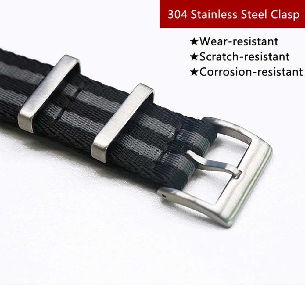 Heimdallr Nylon Canvas NATO Strap 18mm 20mm 22mm Zulu Band 304 Stainless Steel Buckle Men Replacement Bracelet Watch  for Omega