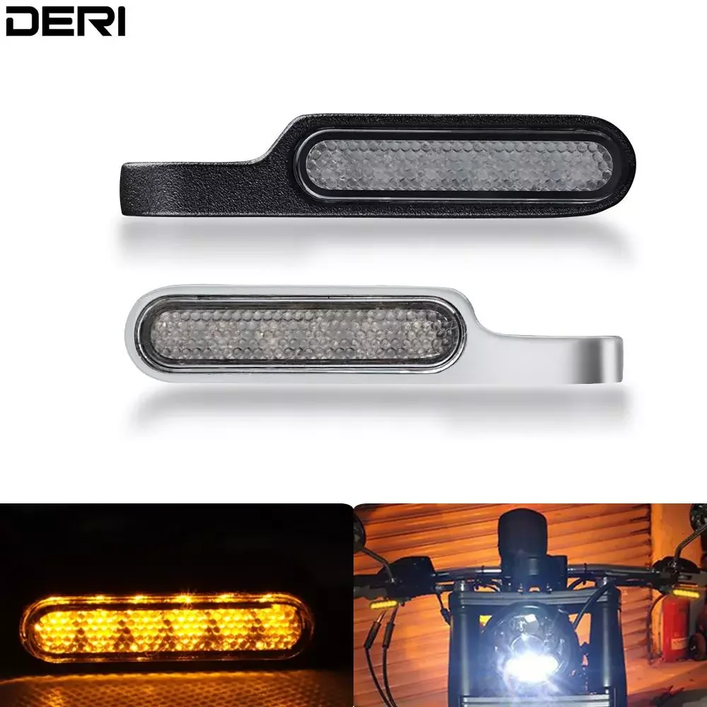 

Сигнальная лампа для мотоцикла, светодиодная лампа поворота с желтым светом, для кафе, гоночного скутера, мотоцикла