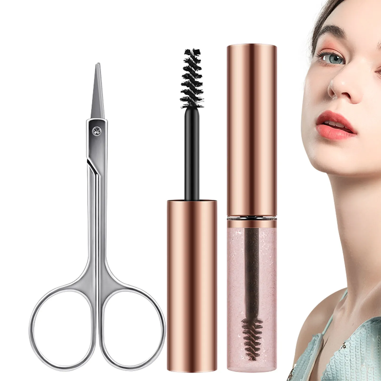 

Clear Eyebrow Setting Gel Brow Gel Waterproof Eyebrow Repair Liquid With Scissors Brows Liquid Gift For Women Girls Mother