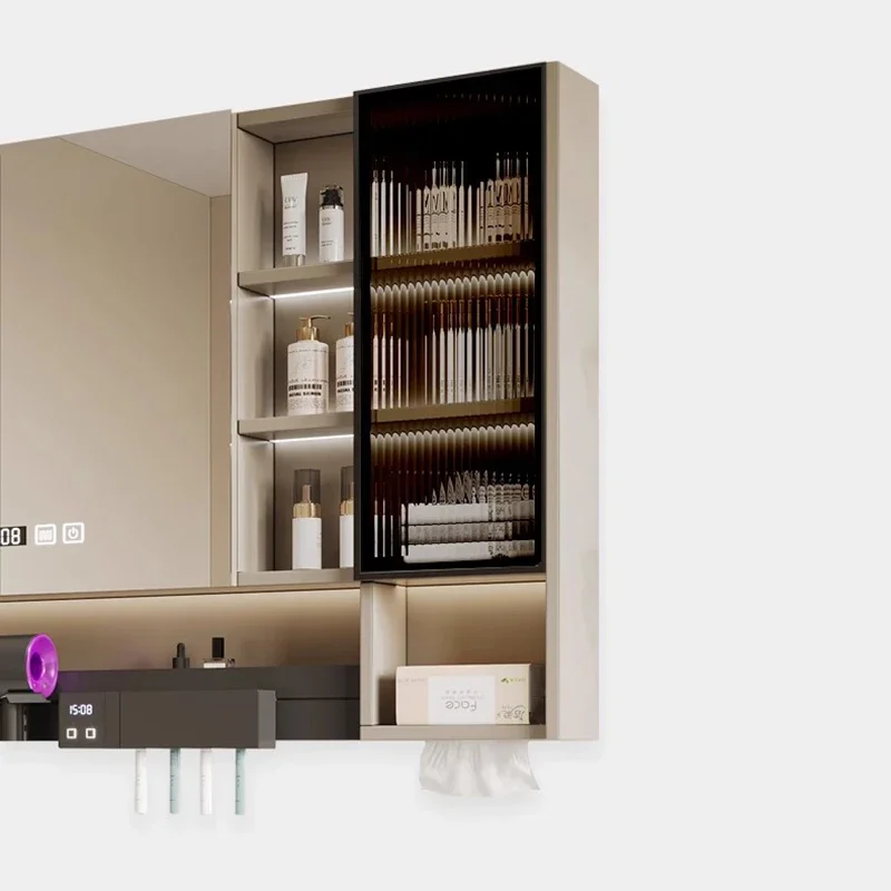 Умный зеркальный шкаф в скандинавском стиле настенный для хранения с подсветкой