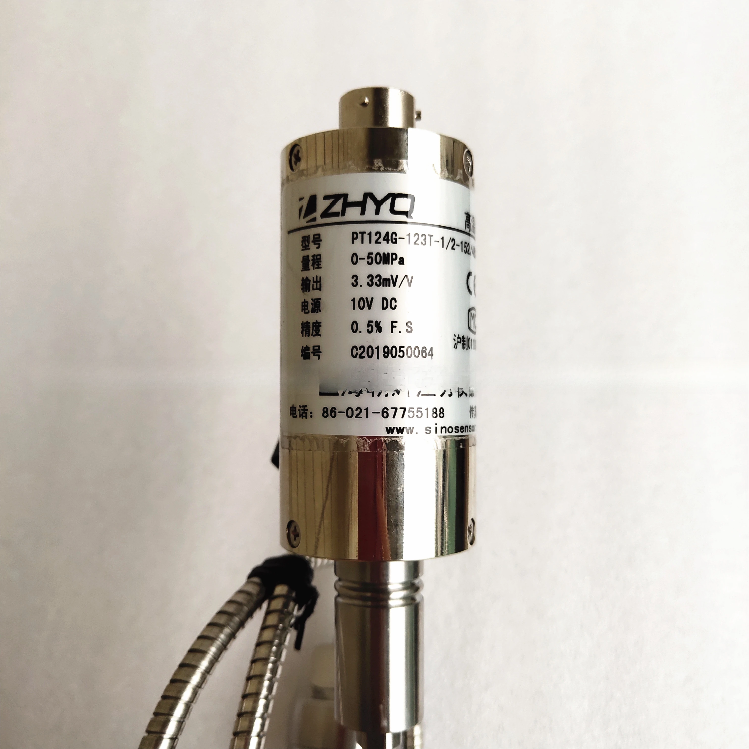 ZHYQ PT124G-123T-50Mpa- 1/2-20UNF-152/460-J-3.33 мВ/В-6 Датчик давления расплава 6-контактный с