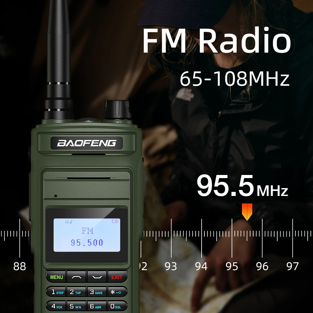 BAOFENG P15UV 2PCS 10W Long Range Dual Band Walkie Talkie High Power CB Ham Radio FM Transceiver Two Way Radio RadioTransceiver enlarge