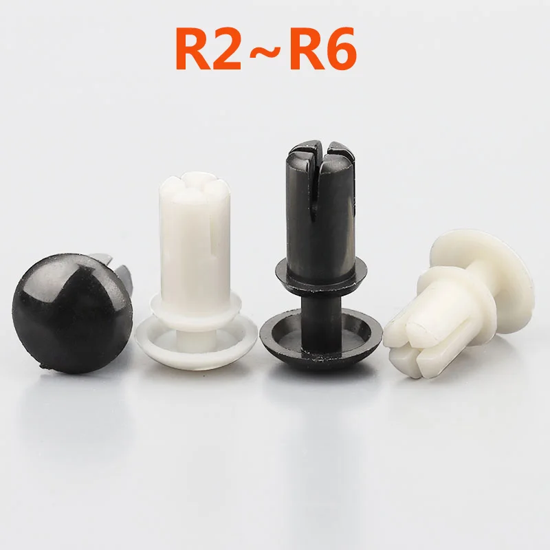 

Black White Nylon Plastic R-Type Expansion Rivet Clamp Screw Nut,PC Board Fixing Buckle Heat Resistant 2/2.7/3.1/3.6/4.1/5.1