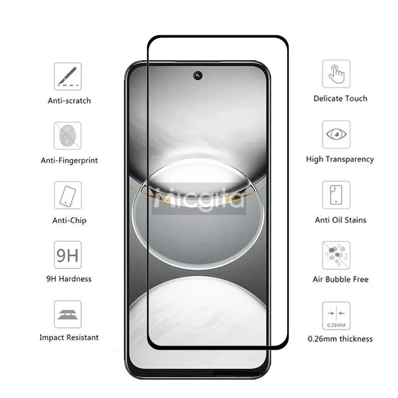 Защитная пленка для экрана с полным клеем Tecno Spark 30C 4G из закаленного стекла защита