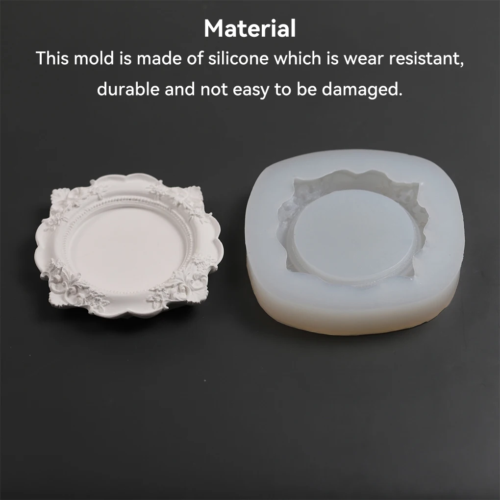

Vintage Style Candle Mold Candlestick Dish Pendant DIY Craft Silicone Mould Molds Crafting for Resin Clay Cement