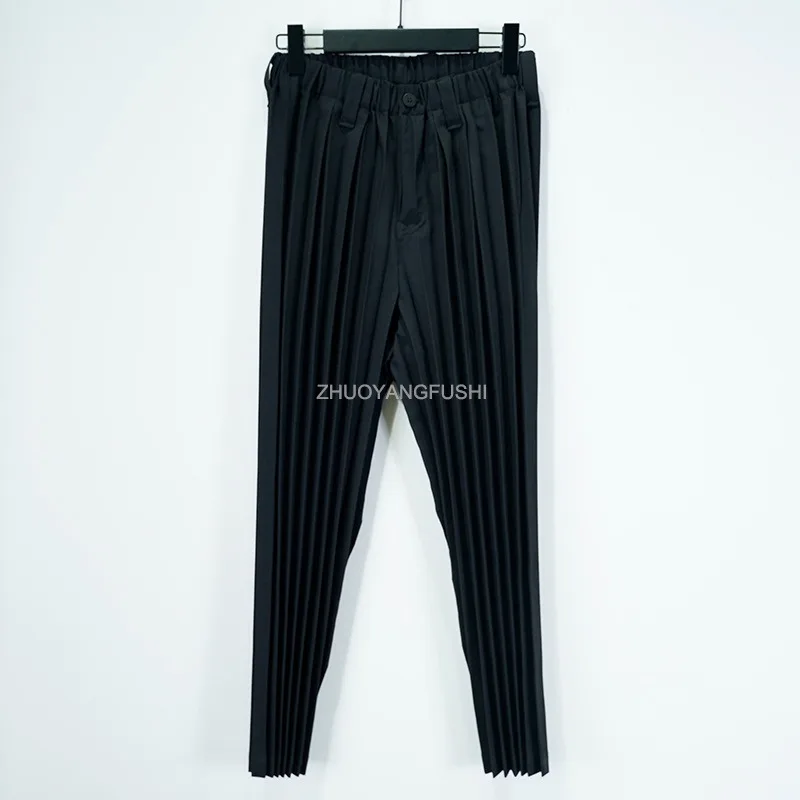 Фото Miyake плиссированные брюки плиссе мужские 2025 Miyake Wind прямые брюки ручной работы со складками мужские весенне-осенние свободные повседневные брюки №5