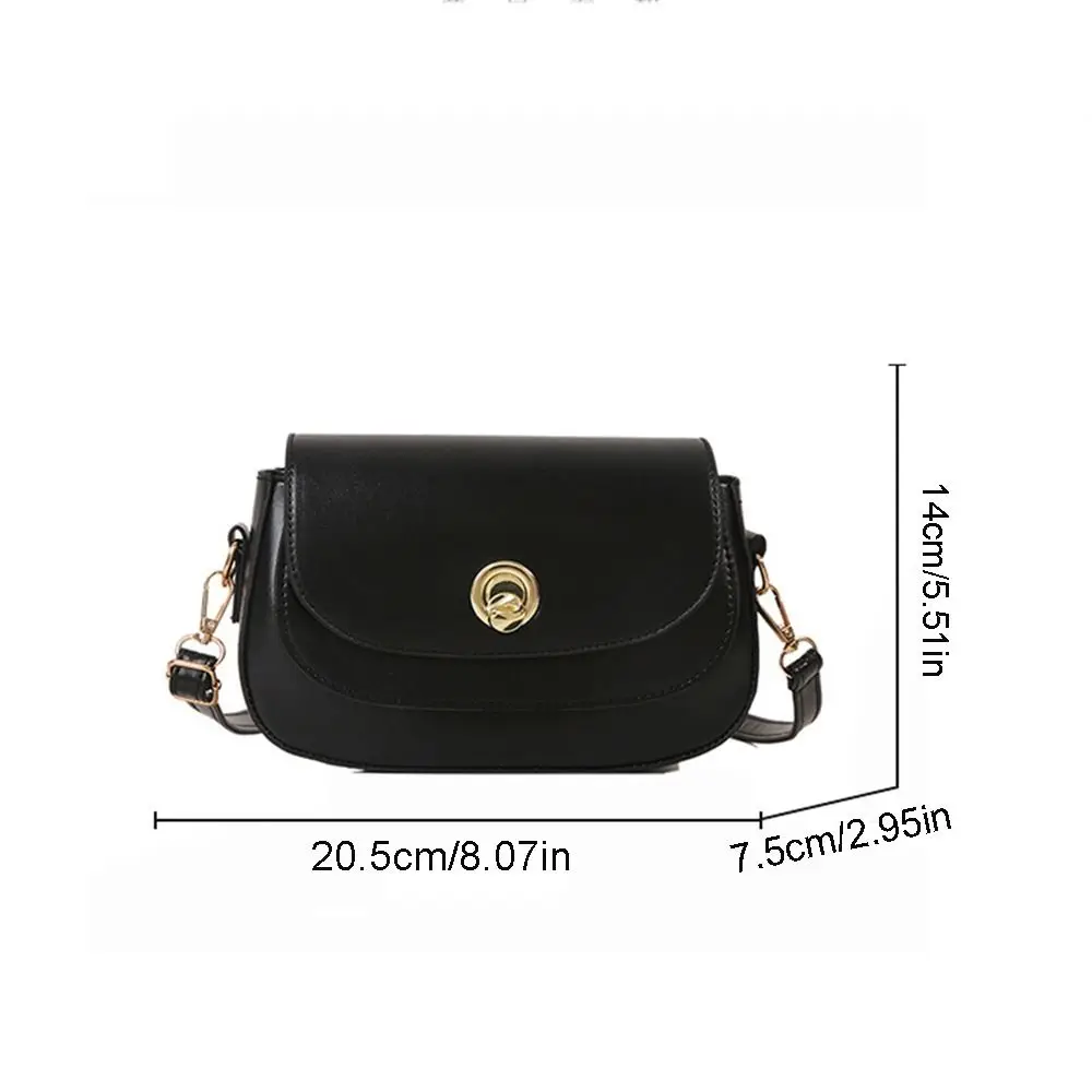 PU Leather Saddle Bag Personality Fashion Design Korean Style Crossbody Bag Women Handbag Girls
