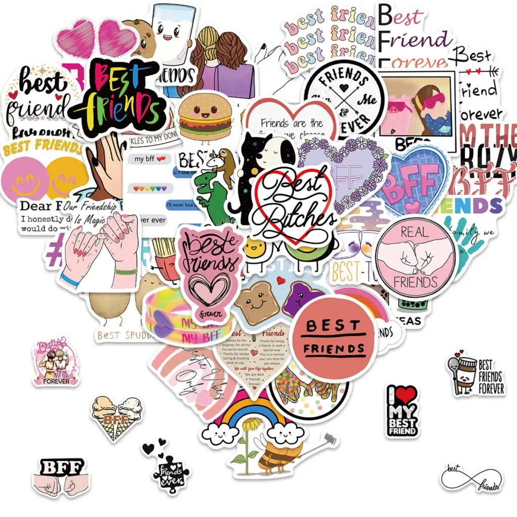 

10/50pcs Friendship Stickers Aesthetic Graffiti Skateboard Waterproof Luggage Waterproof DIY Laptop Car Stickers Decals Kids Toy