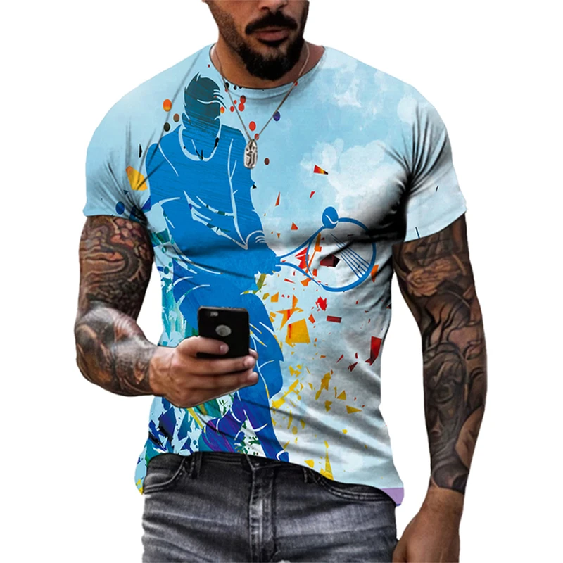 

The Sport Of Tennis Summer Harajuku Design Fashion Men T shirt Hot Summer 3D All Over Printed Tee Tops shirts Unisex T shirt