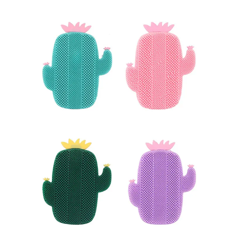 

1PCS Cute Cactus Silicone Massage Bath Brush Face & Body Scrub Tools Dry Brushing Body Brush Soap Net Bath Sponges Bath Scrubber